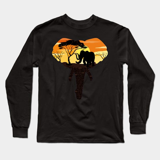 Elephant Afrika outdoors Long Sleeve T-Shirt by InfiniteZone